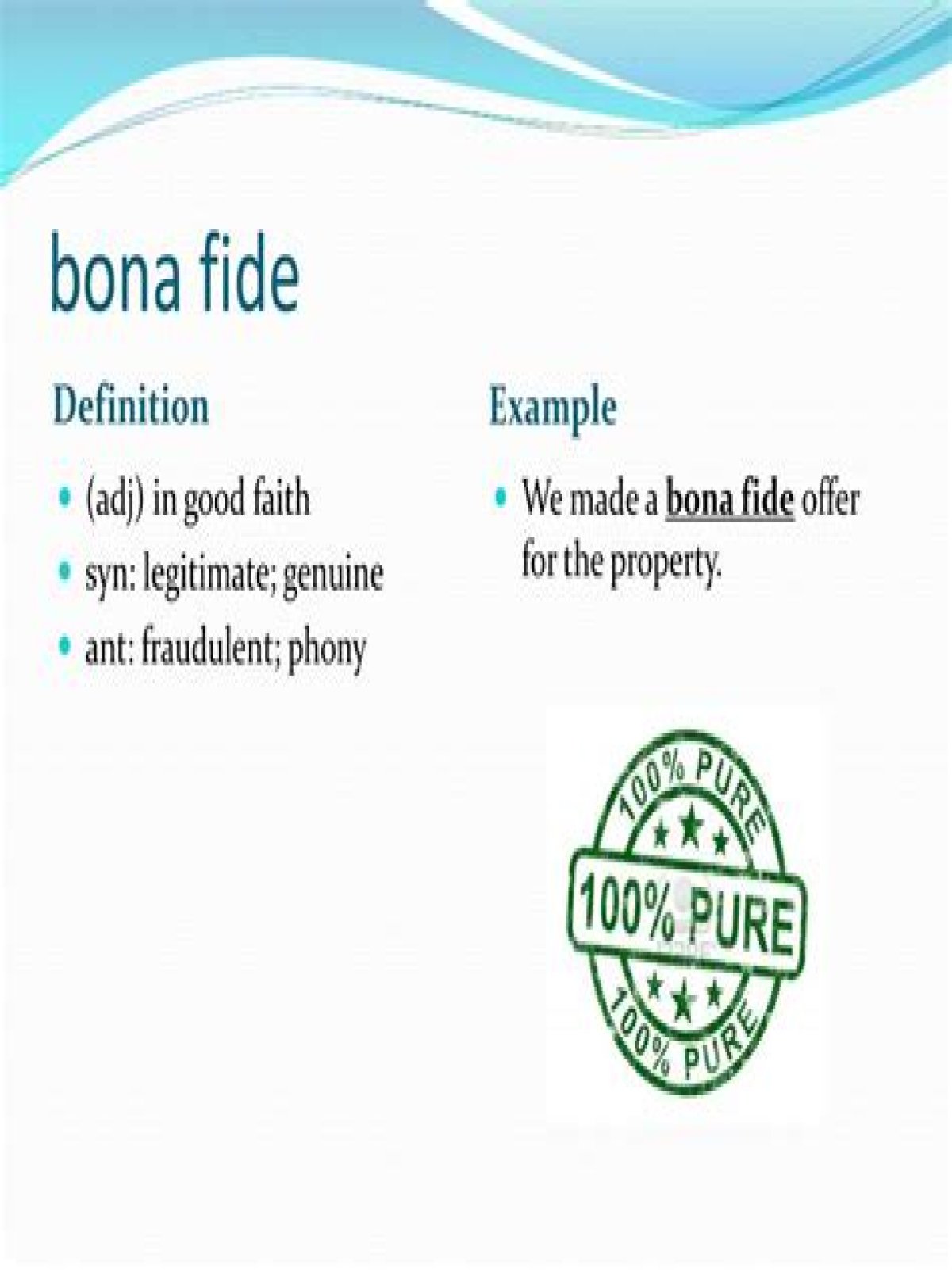 bona fide meaning
