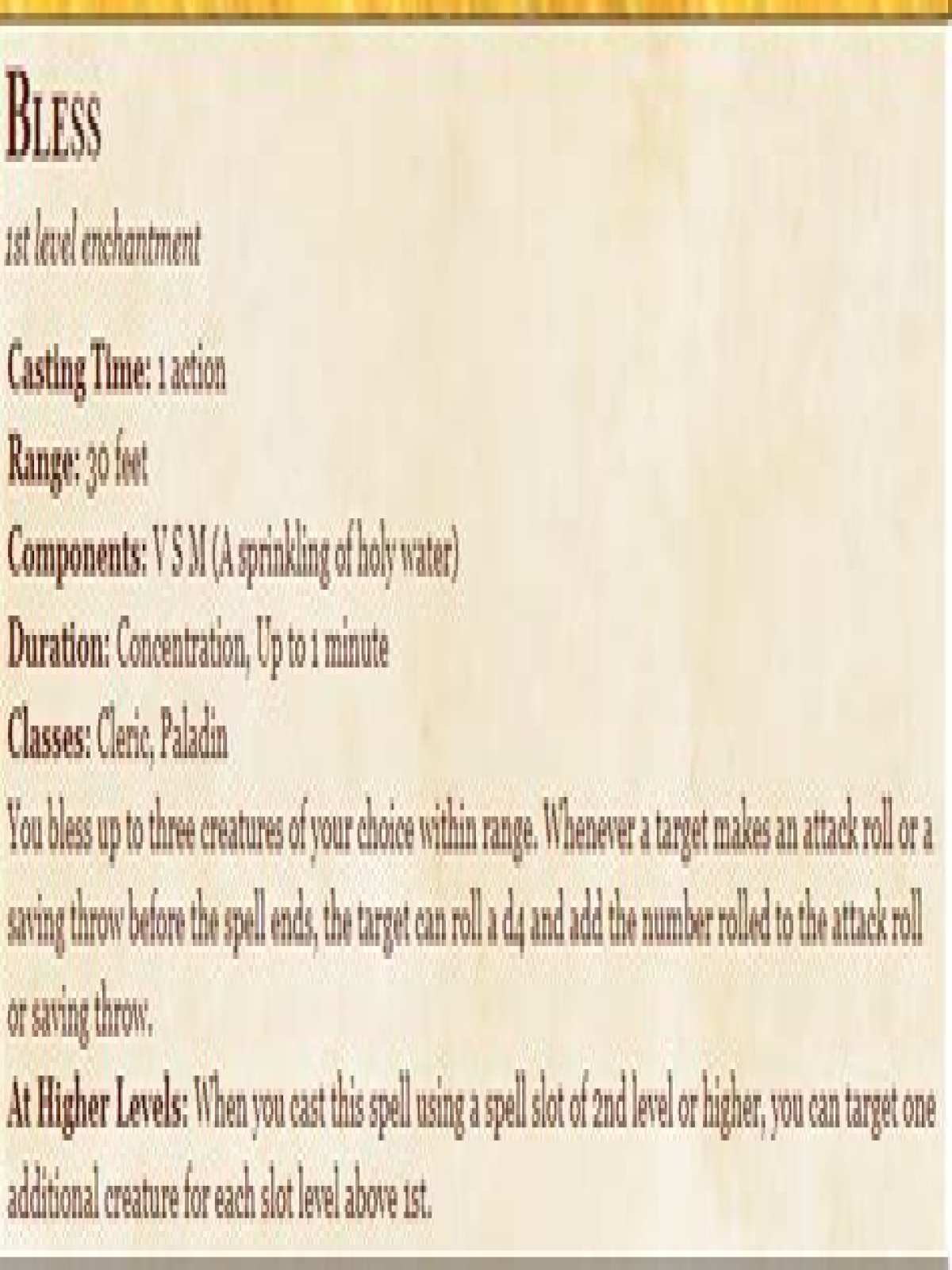 D&D 5E - Bless Spell and Total Cover / Line of Sight