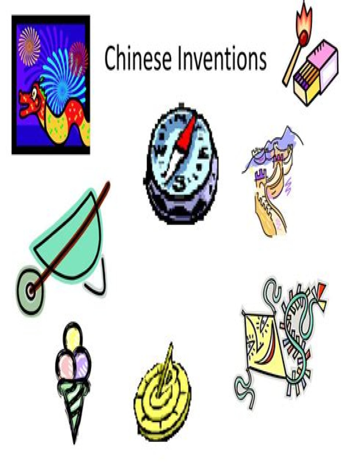 What are 5 things the Chinese invented?