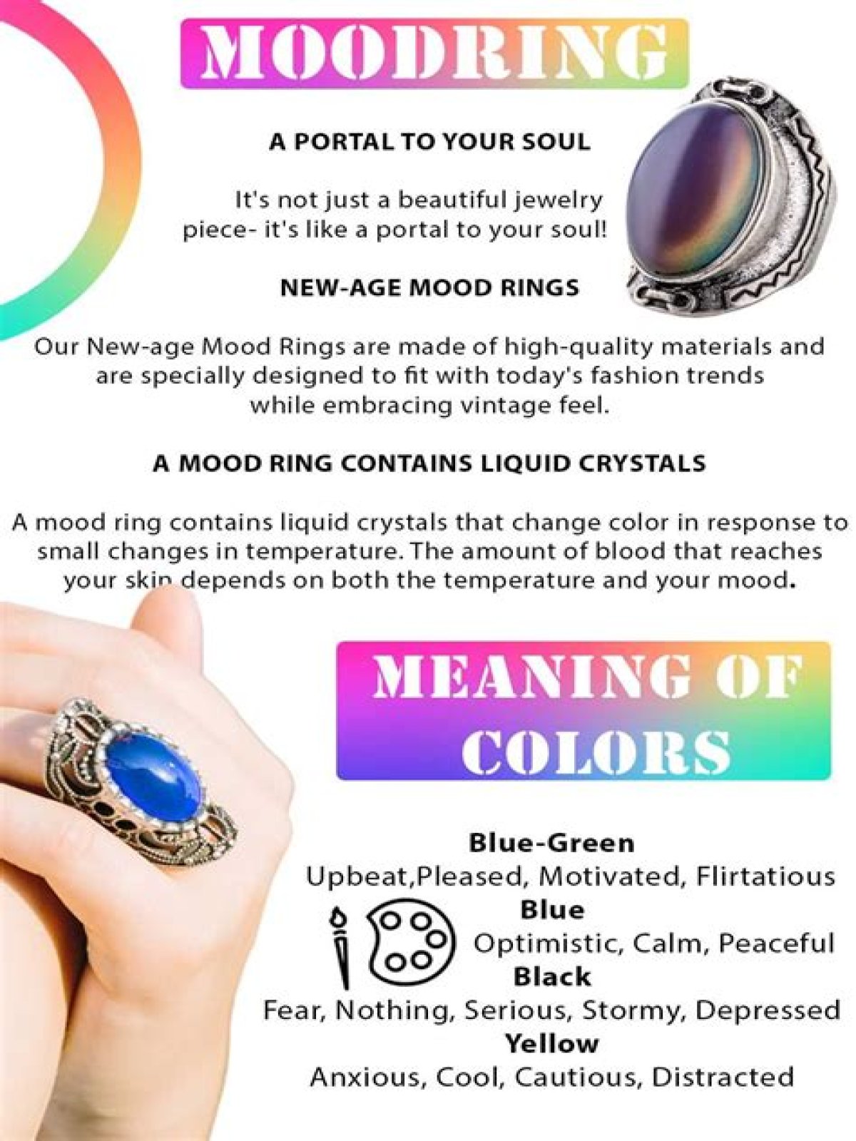 What do mood ring Colours mean?