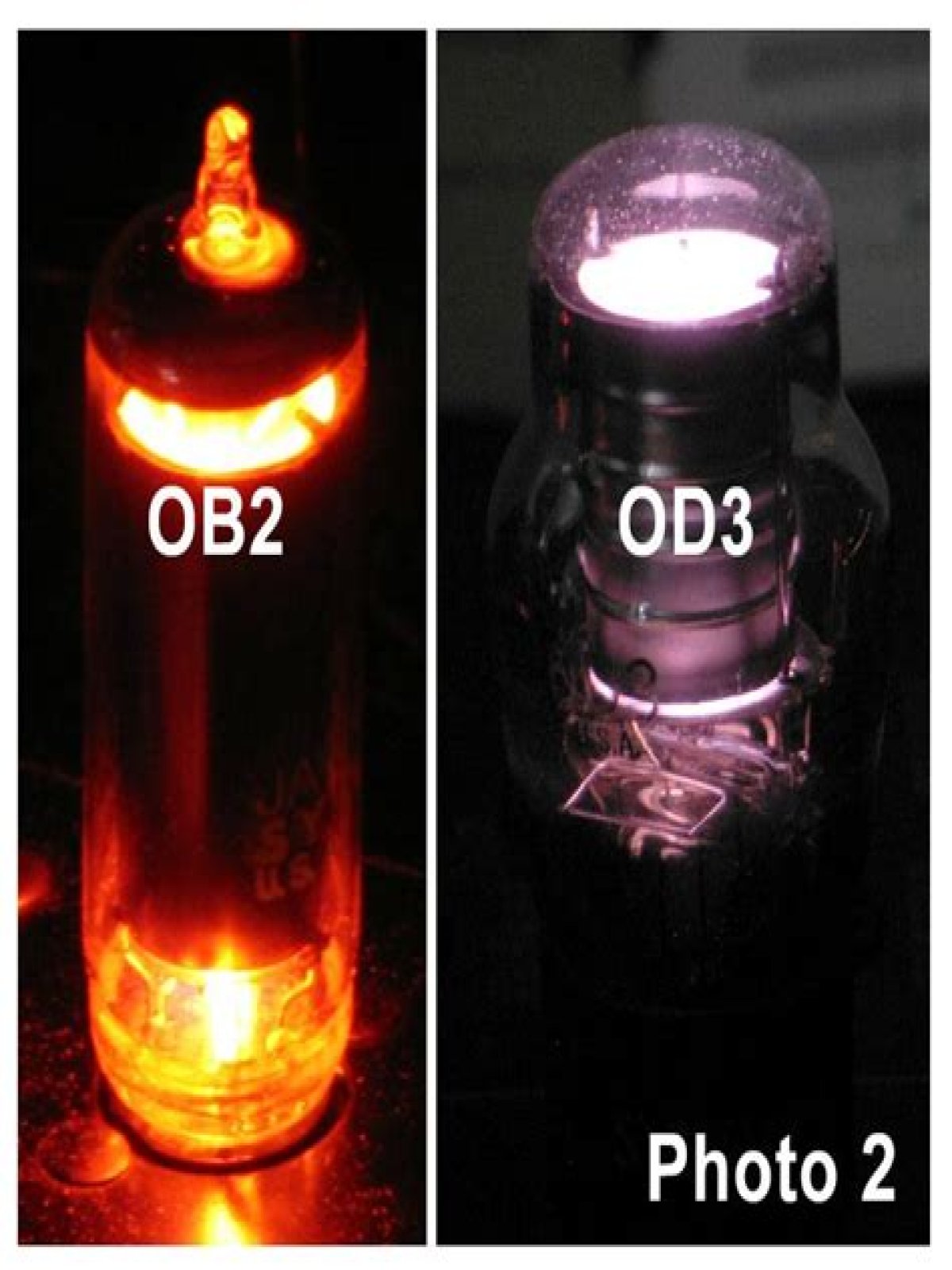 What is the blue glow in tubes?