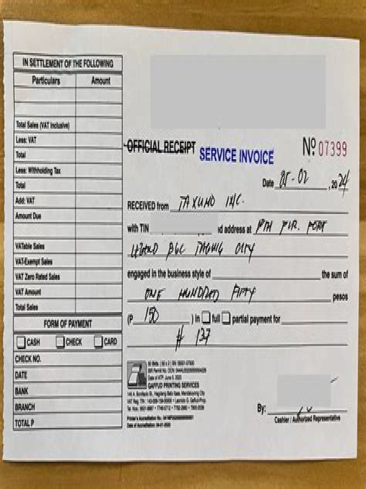 What to do with unused official receipts?